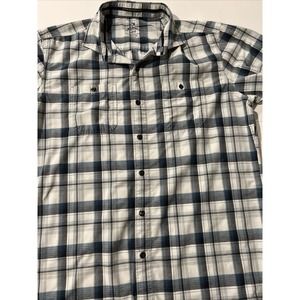 Kuhl Shirt Mens Large Blue Plaid Short Sleeve Outdoors (B2)